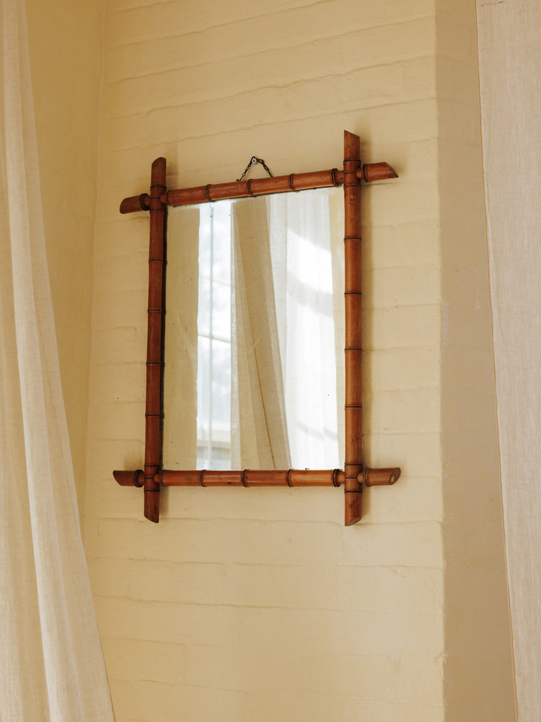 Faux Bamboo Mirror