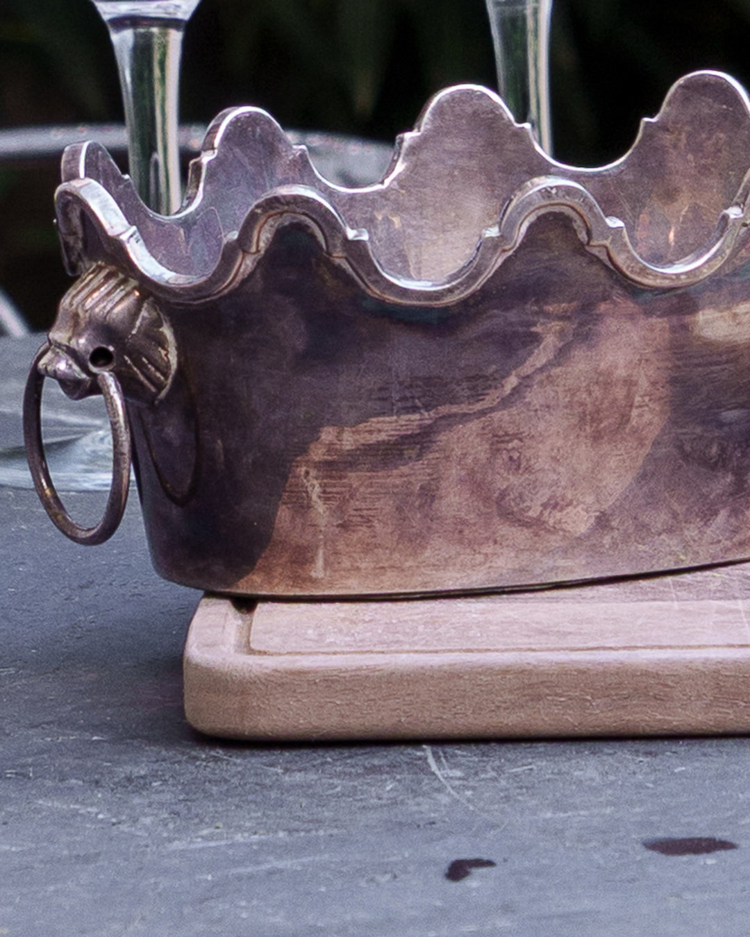 Vintage Silver French Glass Cooler