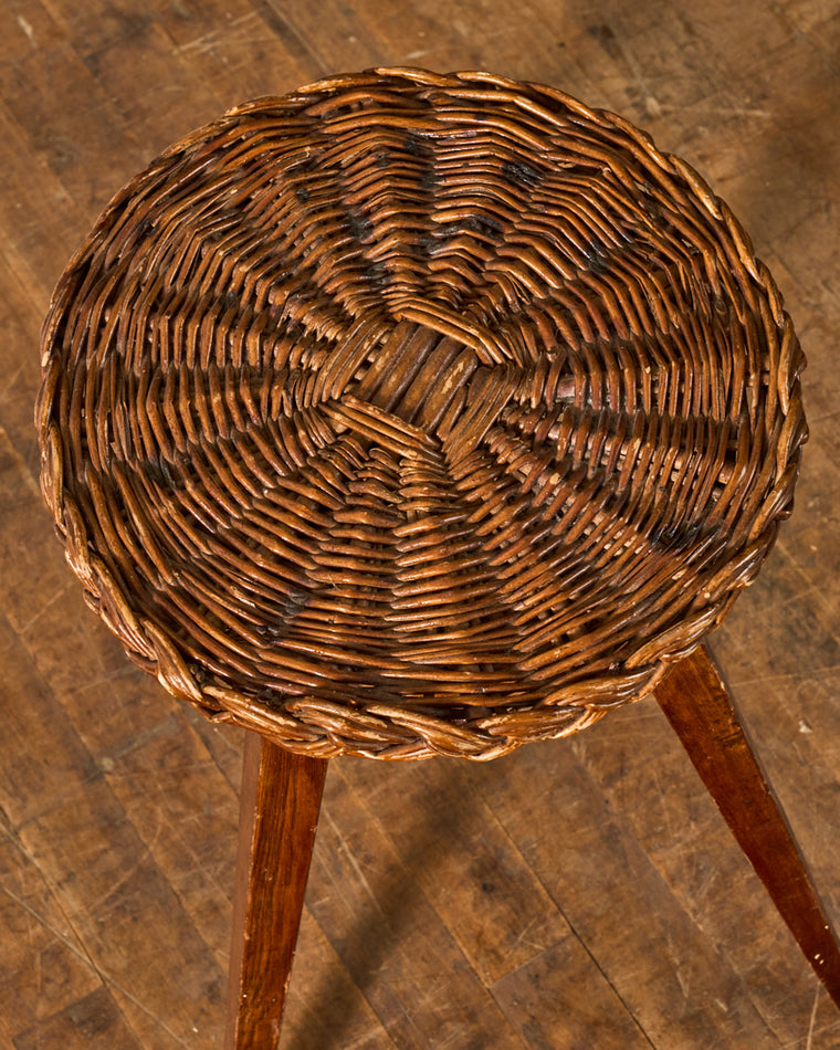 French Rattan Stool