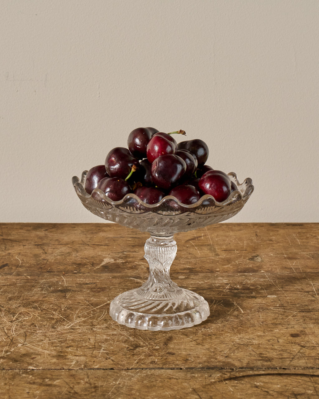 Vintage Glass Pedestal Dish - IV