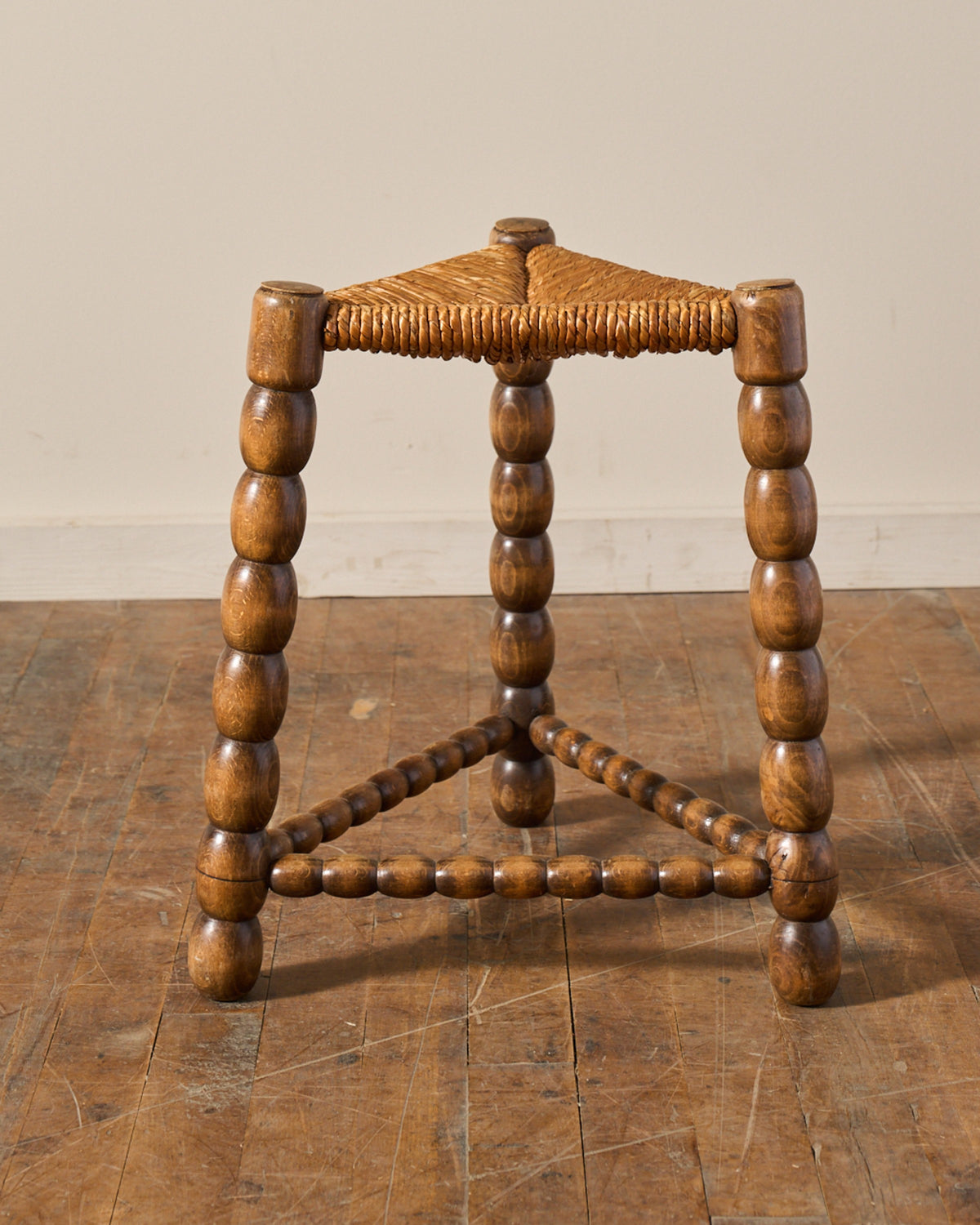Midcentury Triangle Rush Stool