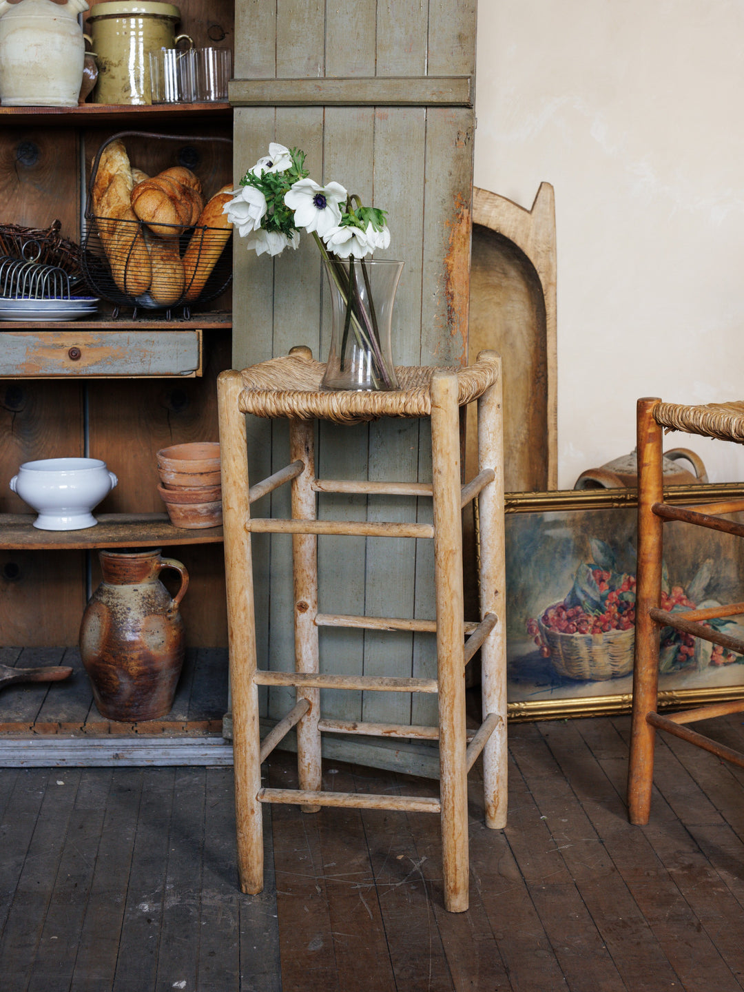 Bleached Rush Counter Stool