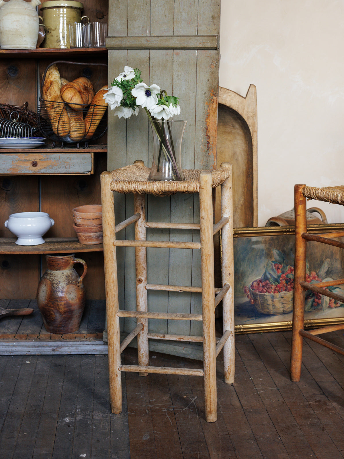 Bleached Rush Counter Stool