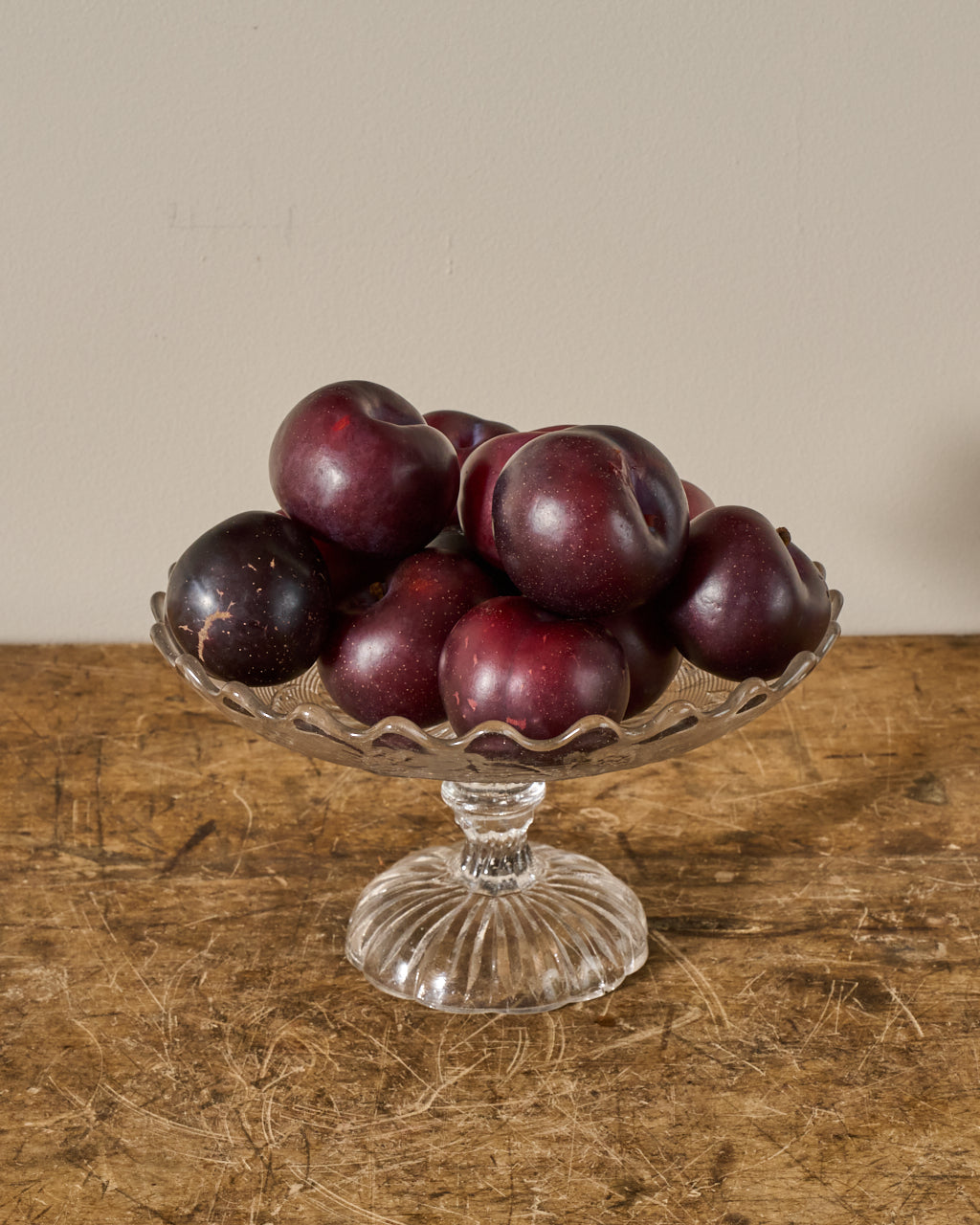 Vintage Glass Pedestal Dish - III