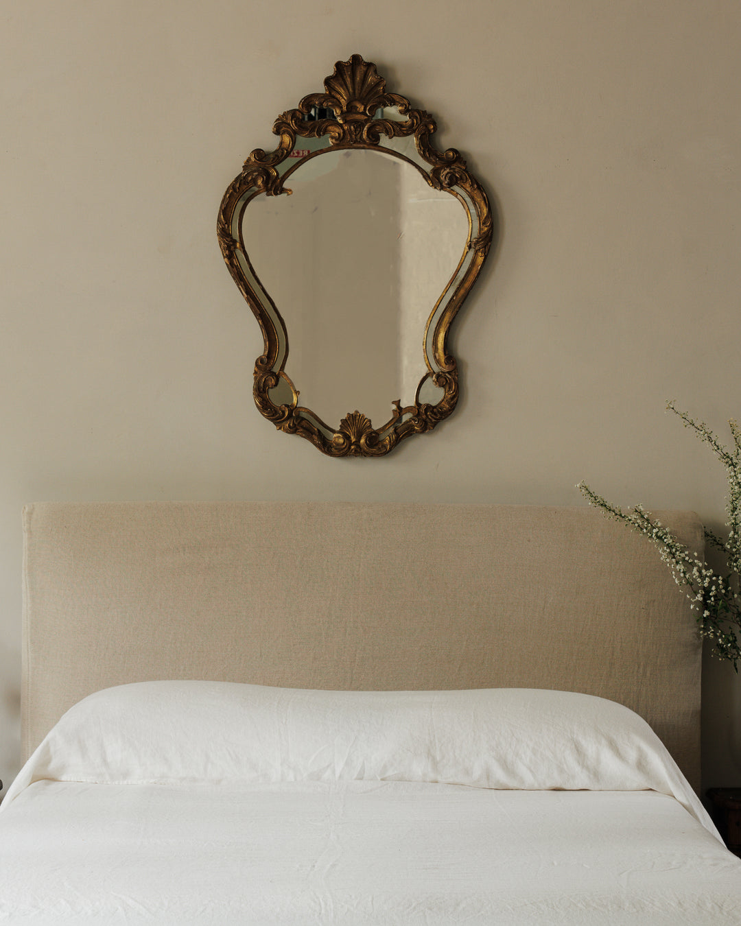 19th c. Large Shell Gilt Mirror