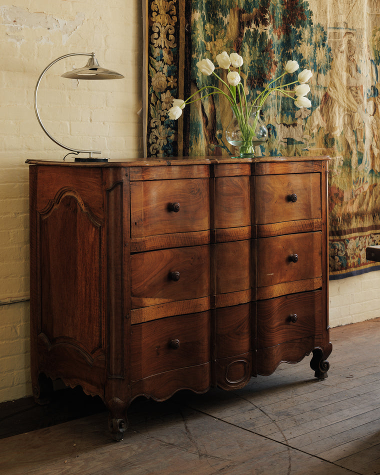 Antique Curved Cherry Dresser