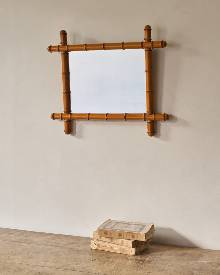 Horizontal Faux Bamboo Mirror