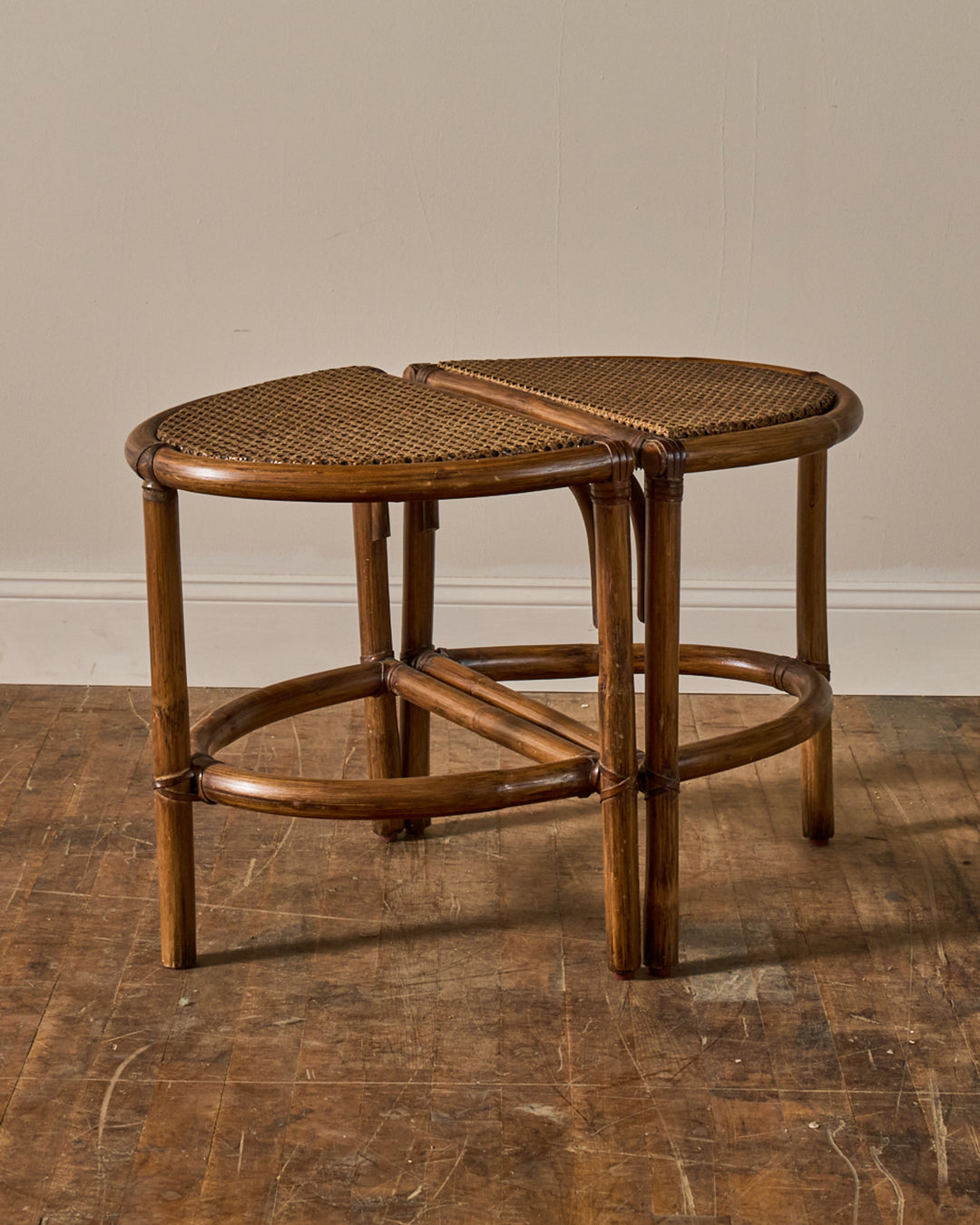 French Wicker Side Stool