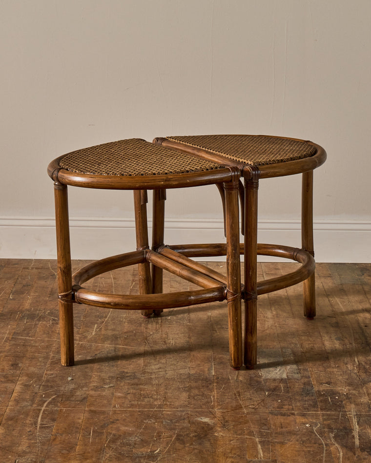 French Wicker Side Stool