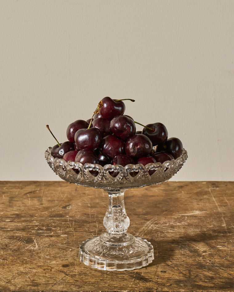 Vintage Glass Pedestal Dish