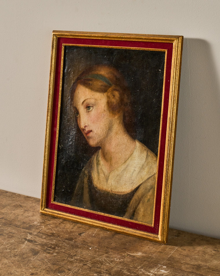 18th c. Damsel Oil Artwork