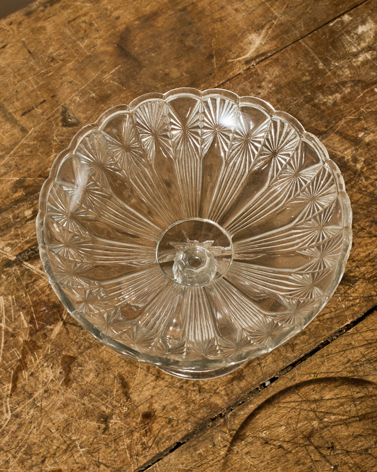 Vintage Glass Pedestal Dish - I