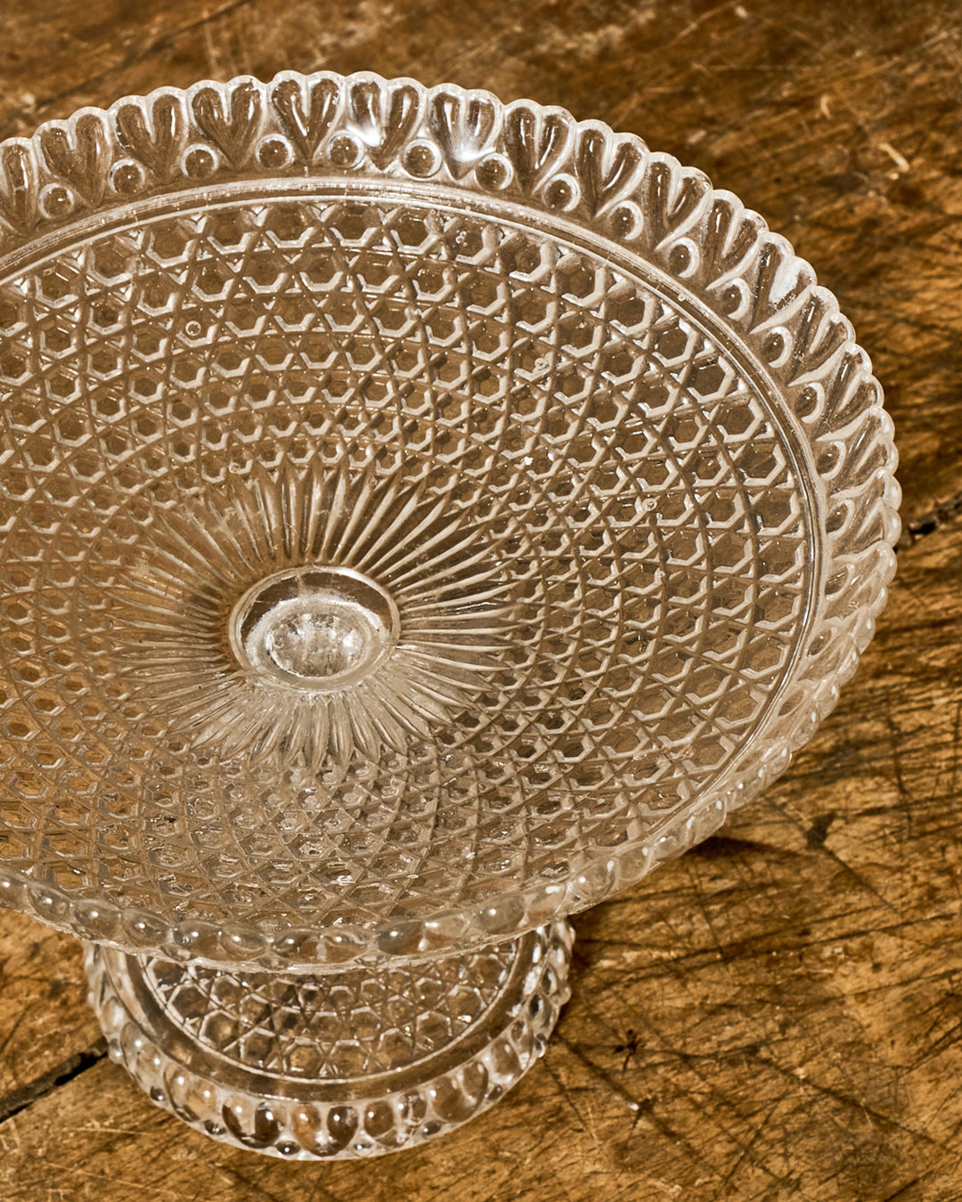 Vintage Glass Pedestal Dish