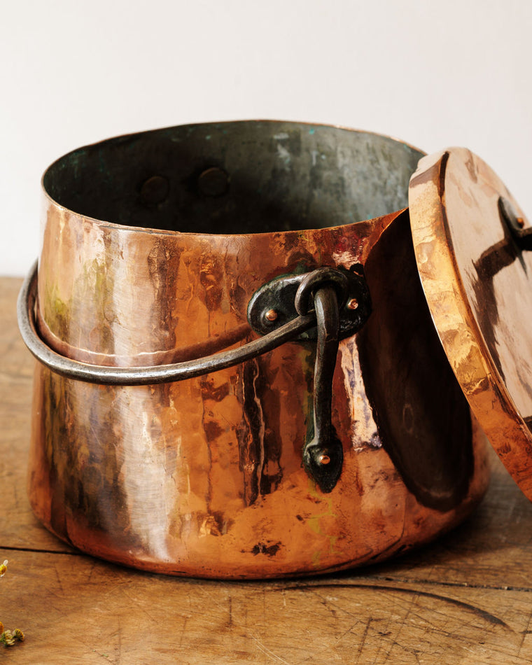 Antique Copper Pot with Handle