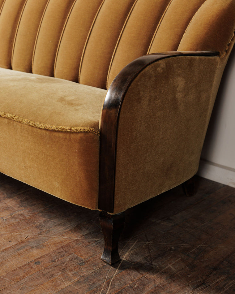 Danish Mohair Chanel Back Sofa