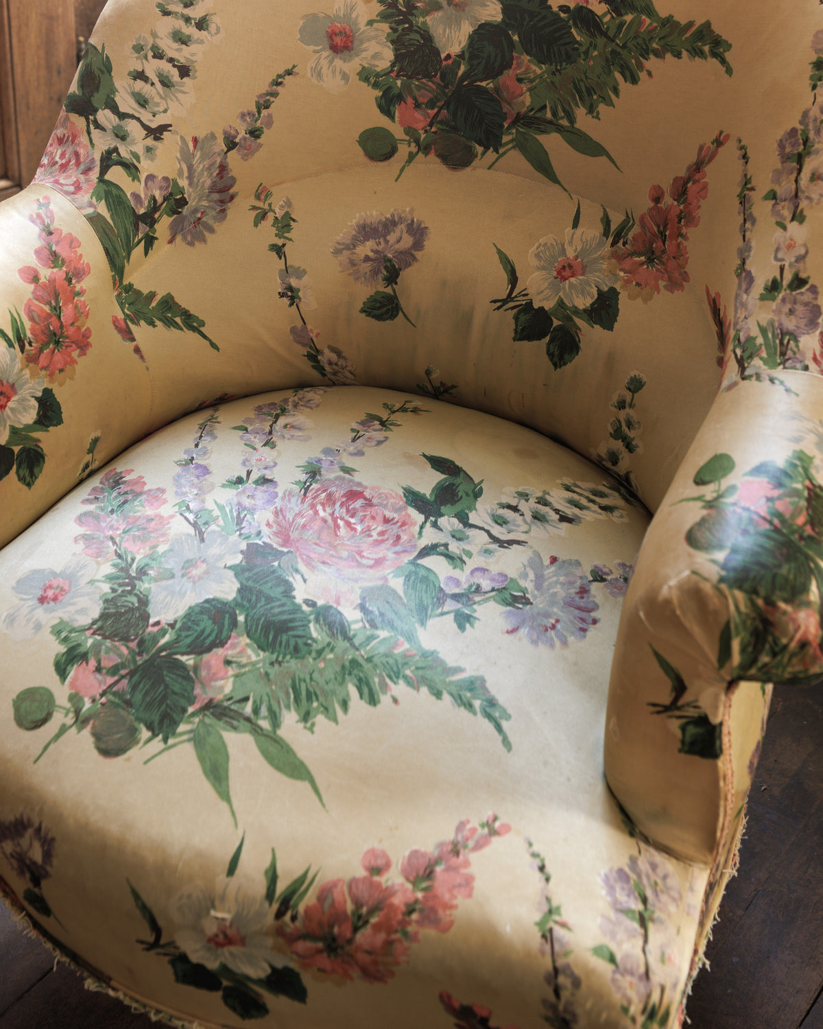 Floral Napoleon III Toad Armchair