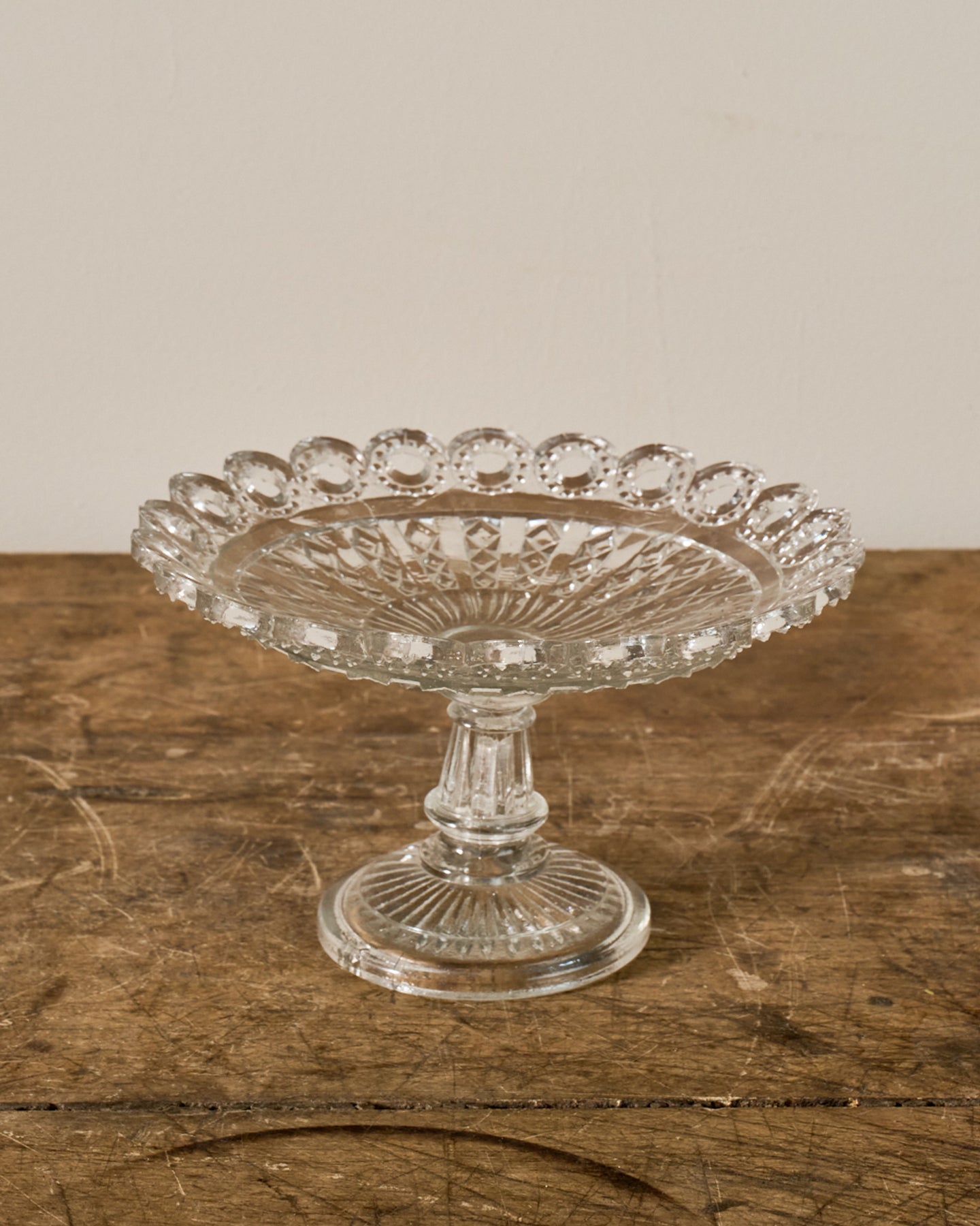 Vintage Glass Pedestal Dish - II
