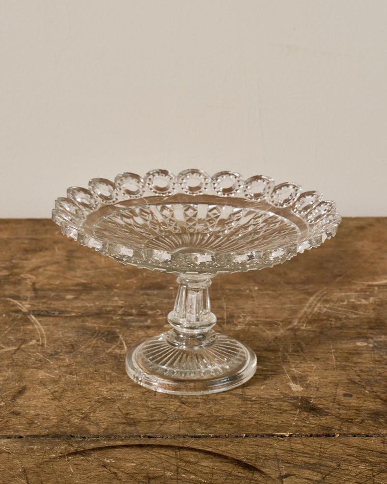 Vintage Glass Pedestal Dish - II