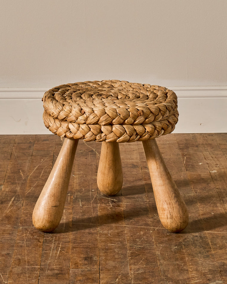 Rare French Woven Stool