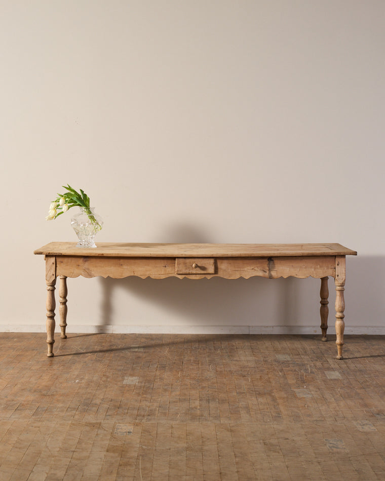 19th c. Scalloped Farm Table