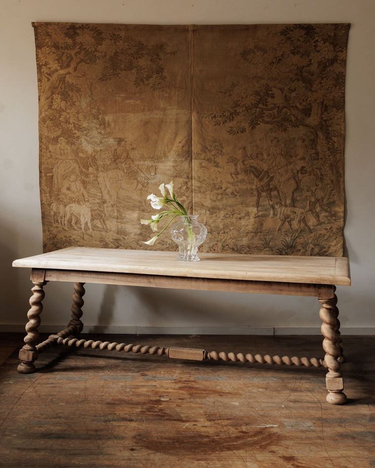 19th c. Oak Barley Dining Table