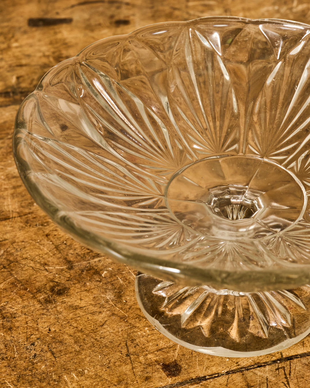 Vintage Glass Pedestal Dish - II