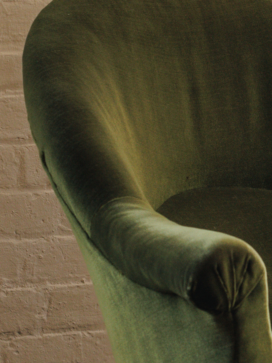 Napoleon III Green Velvet Armchair