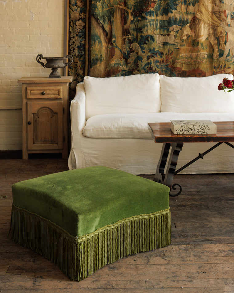 Curve Green Velvet Ottoman