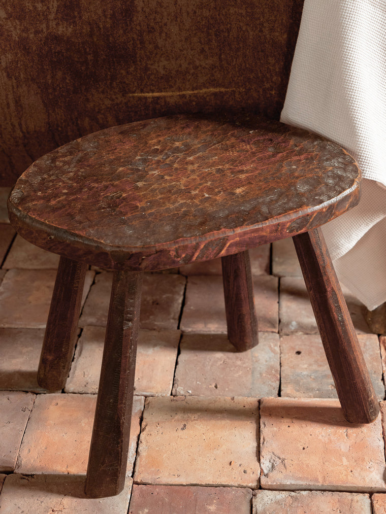 Le Brutalist Wood Stool
