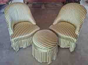 Striped Napoleon Ottoman