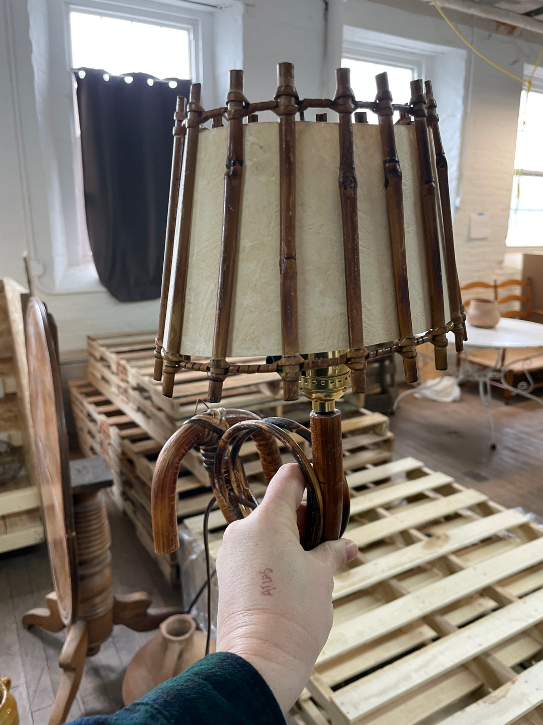 Faux Bamboo Plug In Sconce