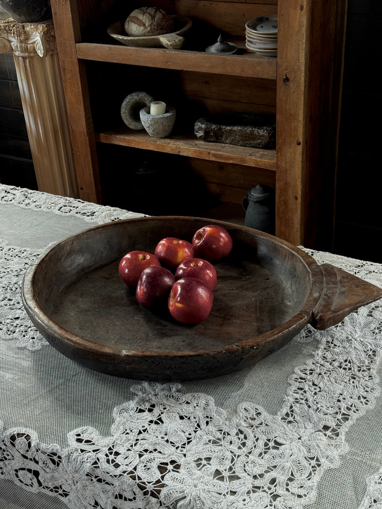 Large Parat Bowl, Dark Wood