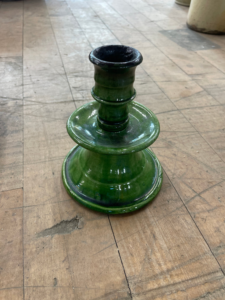 Green Glazed Candle Stick