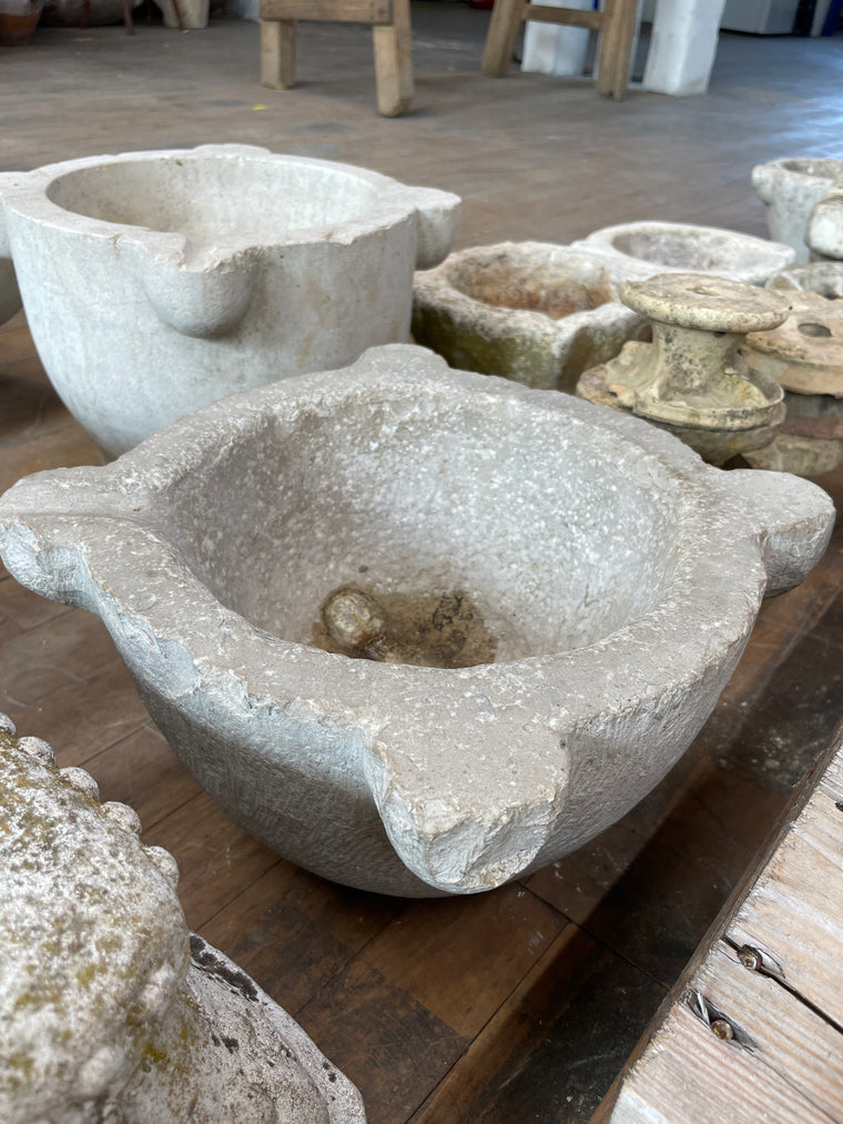 French Marble Mortar, Grey
