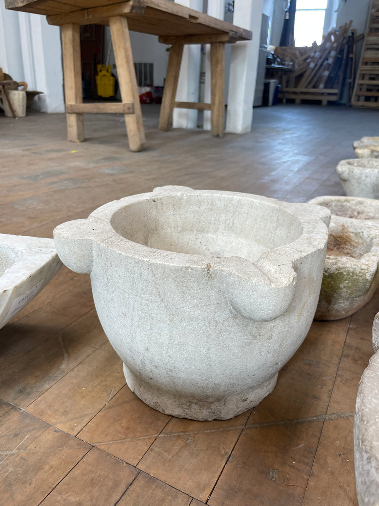 French Marble Mortar, White