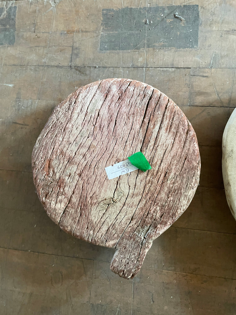 Pink Wood Chapati Board with Handle