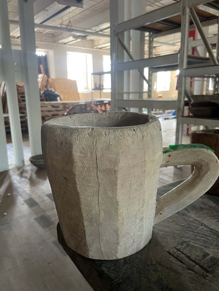 Indian Wood Mug with Handle