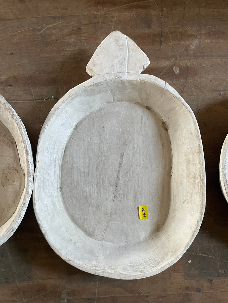 White Wood Parat Dish- Diamond