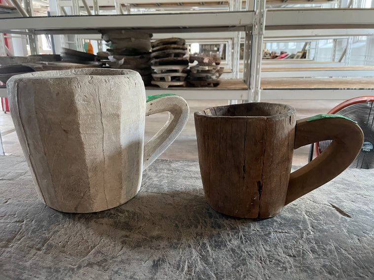 Indian Wood Mug with Handle