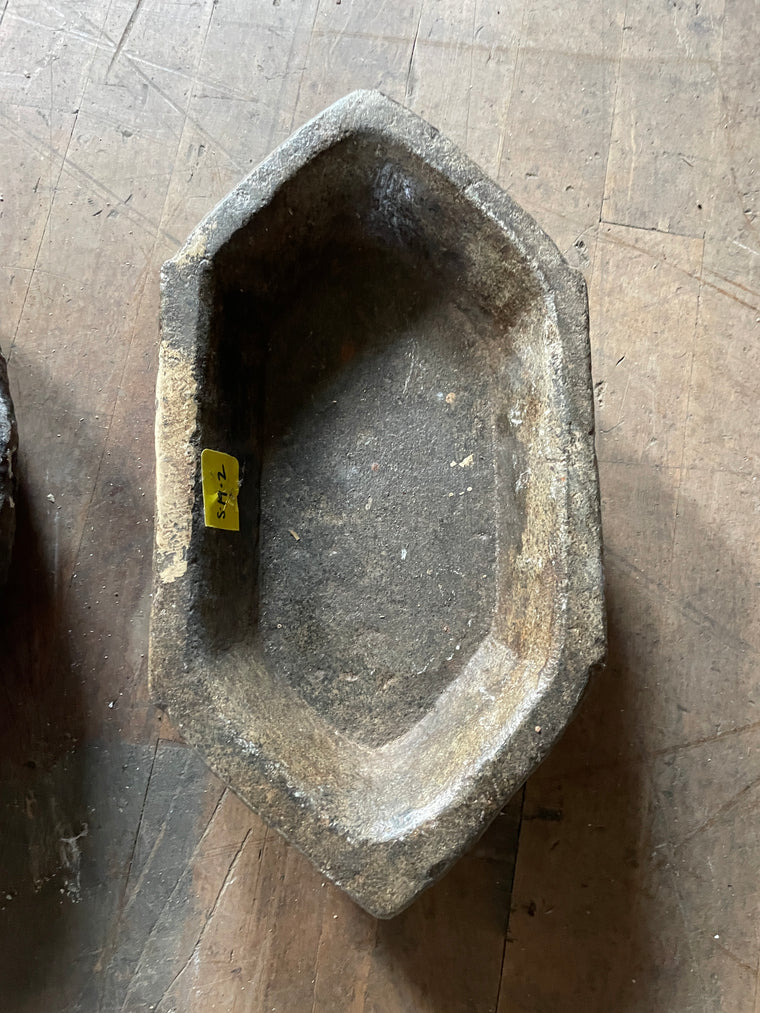 Dark Brown Stone Kharral Bowl- Diamond Cut