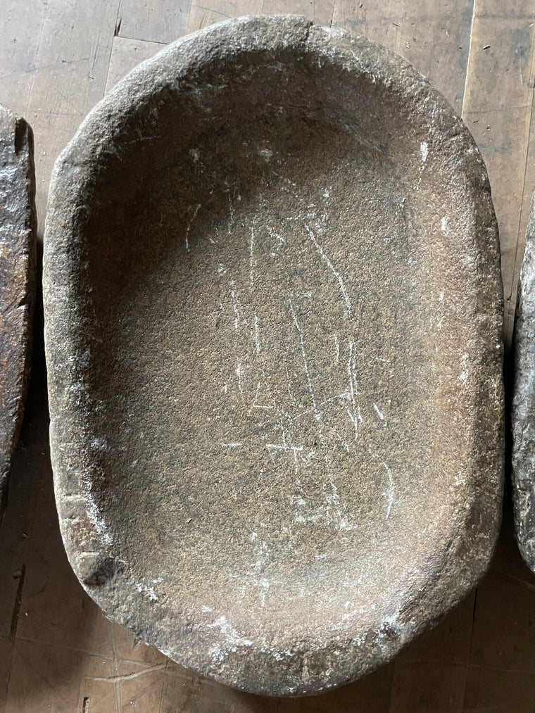 Large Round Chunky Brown Kharral Bowl
