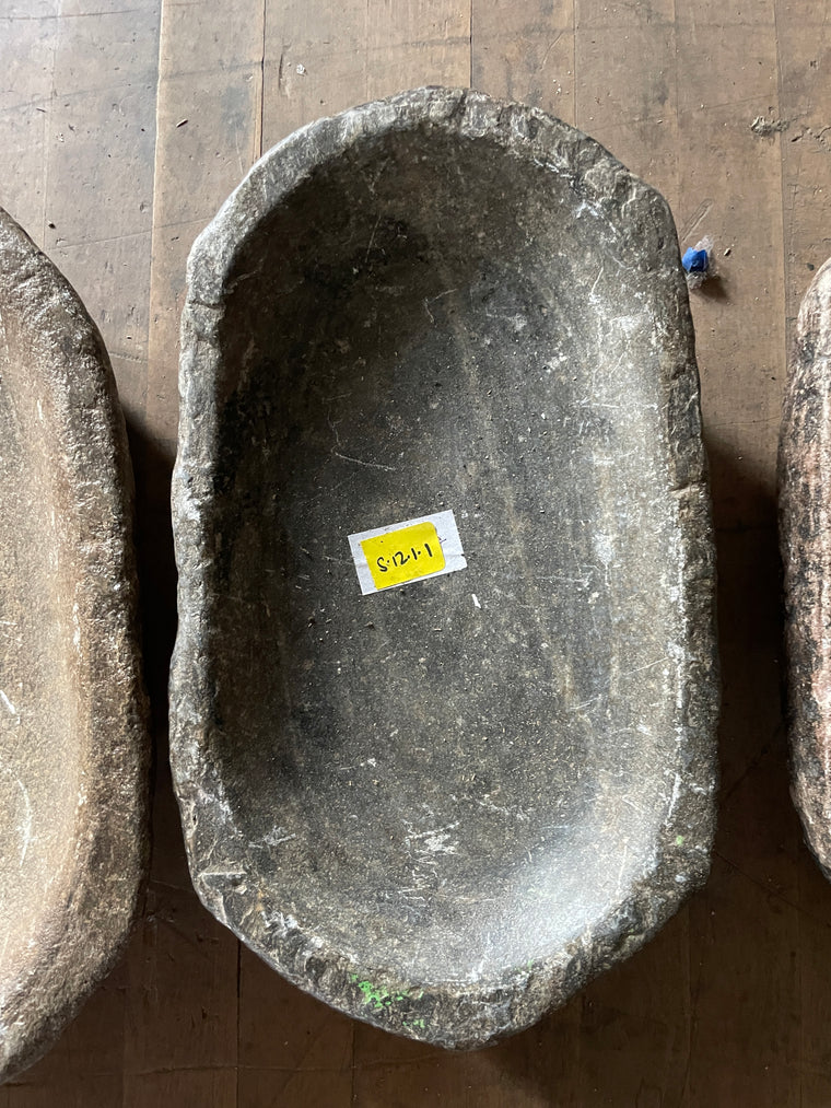 Long Round Black Stone Kharral Bowl