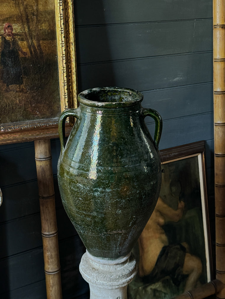 Green Black Turkish Oil Jar