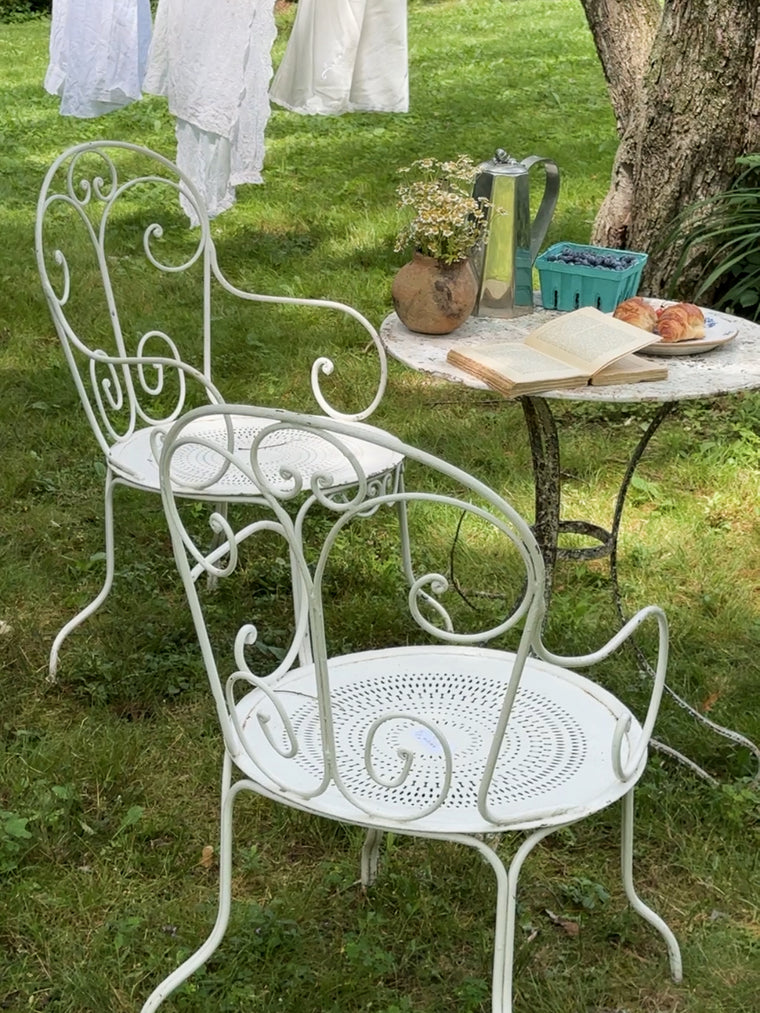 Vintage French Garden Armchairs (Set of 2)