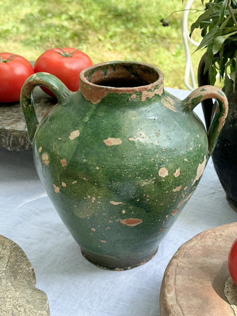 Two Handled Green Hungarian Vase