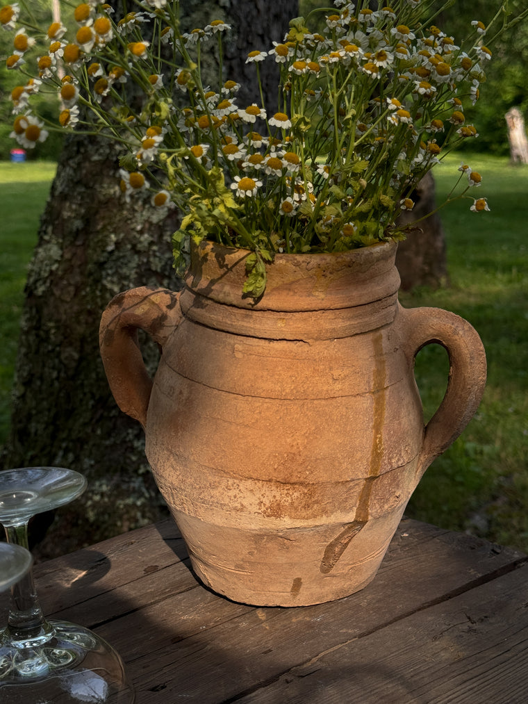 Moroccan Terracotta Vessel, Yellow Glaze