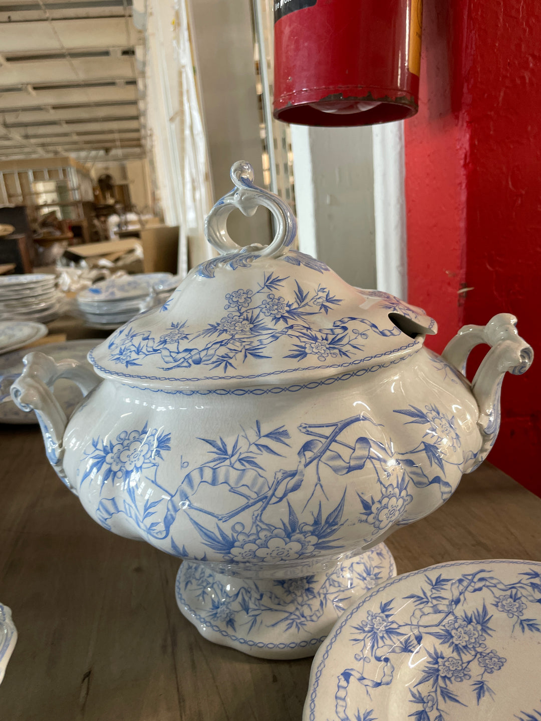 Epine U & C Blue & White Soup Tureen w/ Lid
