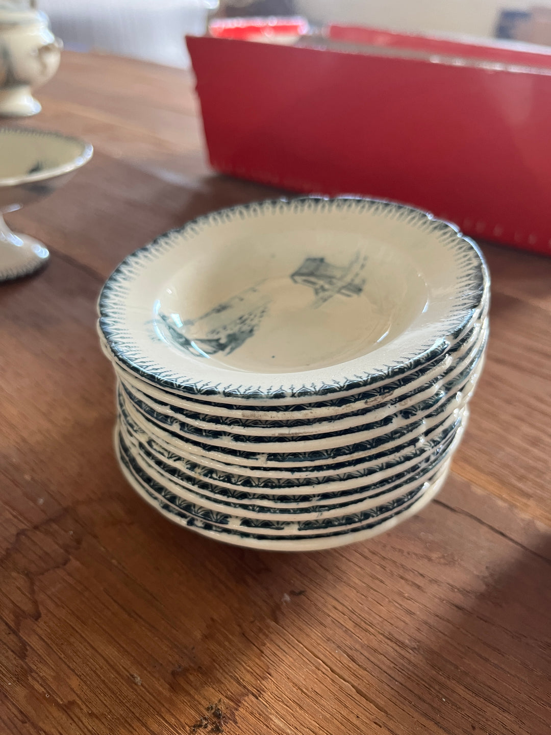 Mini Cream and Teal Plate