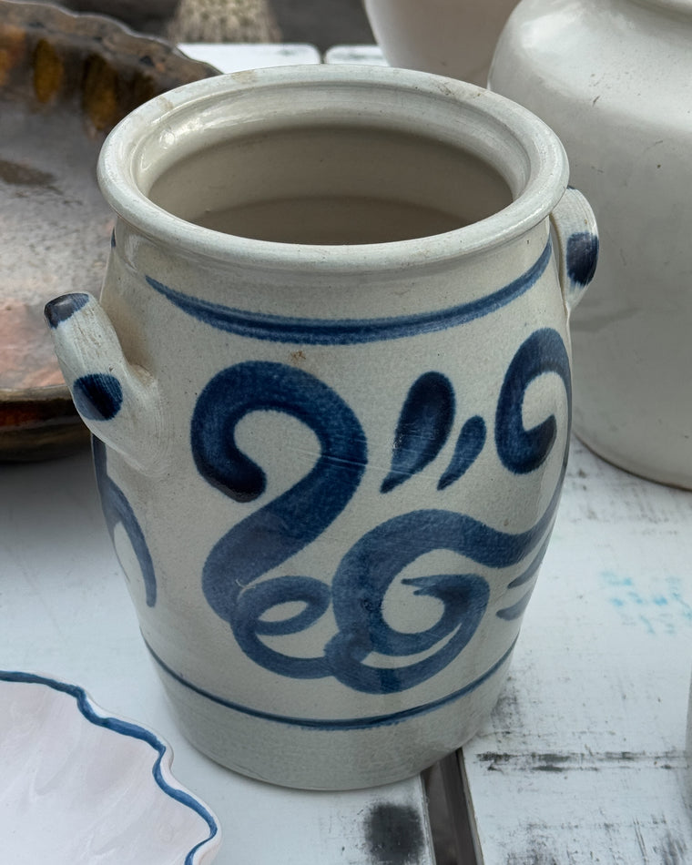 Vintage Blue and White Pot