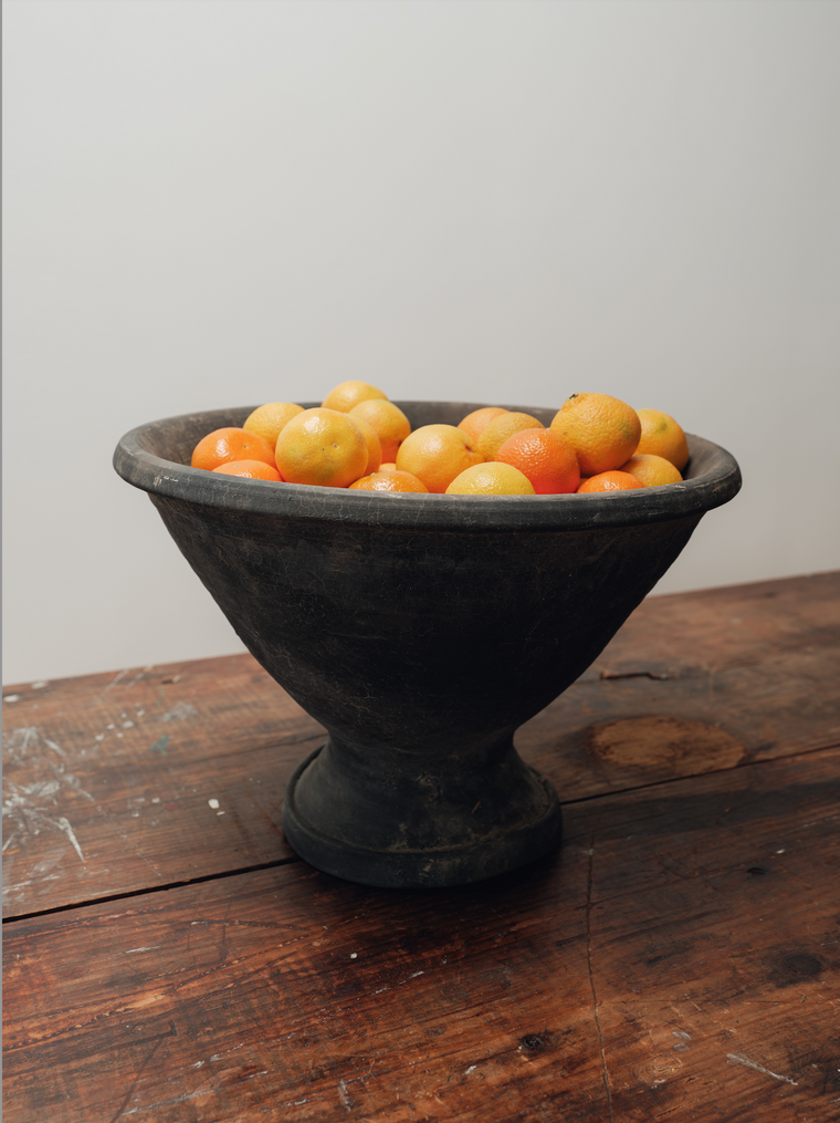Black Egyptian Pedestal Planter